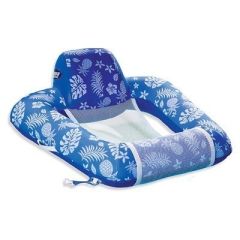 Aqua Leisure Supreme Zero Gravity Chair Hibiscus Pineapple Royal Blue WDocking Attachment-small image