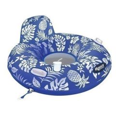 Aqua Leisure Supreme Lake Tube Hibiscus Pineapple Royal Blue WDocking Attachment-small image