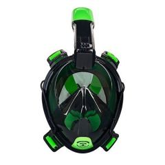 Aqua Leisure Frontier FullFace Snorkeling Mask Adult Sizing Eye To Chin Gt 45 GreenBlack-small image