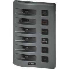 Blue Sea 4306 Weatherdeck Water Resistant Fuse Panel 6 Position Grey-small image