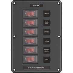 Blue Sea 4322 Circuit Breaker Switch Panel 6 Position Gray-small image