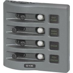 Blue Sea 4374 Weatherdeck Water Resistant Circuit Breaker Panel 4 Position Grey-small image