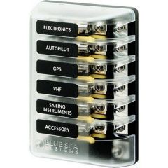 Blue Sea 5015 St Glass Fuse Block WNegative Bus-small image