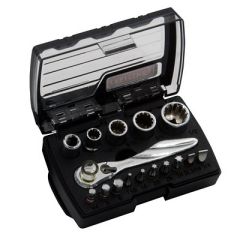 Craftsman 16Piece Mini Ratchet Socket Set 14 Drive Ratchet-small image