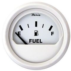 Faria Dress White 2" Fuel Level Gauge (E-1/2-F) - Marine Instrument Gauges-small image