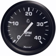 Faria Euro Black 4 Tachometer 4,000 Rpm Diesel Magnetic PickUp-small image