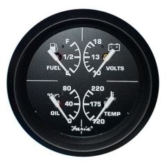 Faria 4 4In1 Multifunction Gauge Voltmeter 1016 Fuel Level Oil Psi 80 Psi Water Temp 100250f-small image