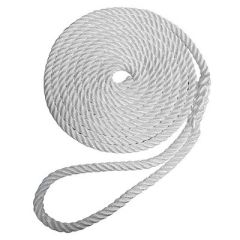 Robline Premium Nylon 3 Strand Dock Line 38 X 15 White-small image