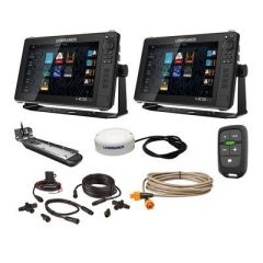 Lowrance Hds Live Bundle 2 12 Displays, Ai 3In1 TM Transducer, Point 1 Gps, Lr1 Remote Cabling-small image