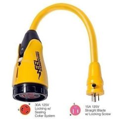 Marinco P1530 Eel 30a125v Female To 15a125v Male Pigtail Adapter Yellow-small image