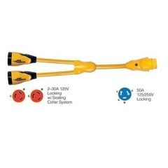 Marinco Y504230 Eel 230a125v Female To 150a125250v Male Y Adapter Yellow-small image