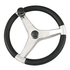 Schmitt Evo Pro 316 Cast Stainless Steel Steering Wheel w/Control Knob - 13.5" Diameter-small image