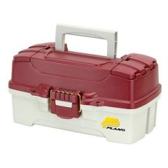 Plano 1Tray Tackle Box WDual Top Access Red MetallicOff White-small image