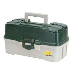 Plano 3Tray Tackle Box WDual Top Access Dark Green MetallicOff White-small image