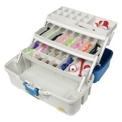 Plano Ready Set Fish ThreeTray Tackle Box Aqua BlueTan-small image