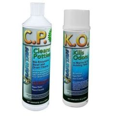 Raritan Potty Pack WKO Kills Odors CP Cleans Potties 1 Of Each 22oz Bottles-small image