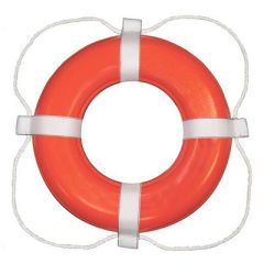 Taylor Made Foam Ring Buoy 24 Orange WWhite Rope-small image