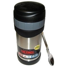 Thermos 16oz Stainless Steel Food Jar WFolding Spoon 7 Hours Hot9 Hours Cold-small image