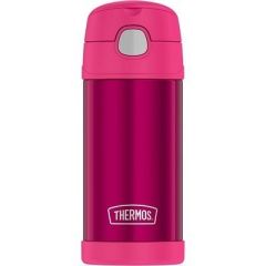 Thermos Funtainer Stainless Steel Insulated Pink Water Bottle WStraw 12oz-small image