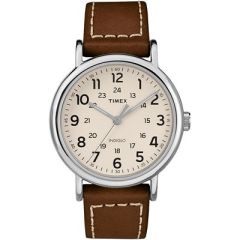 Timex Weekender 2Piece Leather Strap Watch Cream-small image