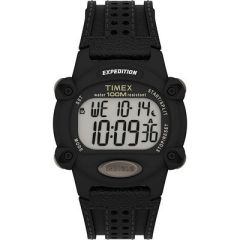 Timex Expedition Chrono 39mm Watch Black Leather Strap-small image