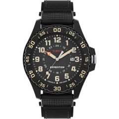 Timex Expedition Acadia Rugged Black Resin Case Black Dial Black Fabric Strap-small image