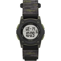 Timex KidS Digital 35mm Watch Green Camo WFastwrap Strap-small image