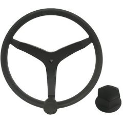 Uflex V46 135 Stainless Steel Steering Wheel WSpeed Knob Chrome Nut Black-small image
