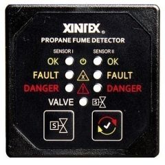 Xintex Propane Fume Detector & Alarm w/2 Plastic Sensors & Solenoid Valve - Square Black Bezel Display-small image