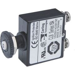 Blue Sea Push Button Reset Only Screw Terminal Circuit Breaker 15 Amps-small image