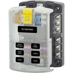 Blue Sea 5025 St Blade Fuse Block WCover 6 Circuit WNegative Bus-small image
