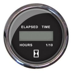 Faria 2 Hourmeter 10,000 Hours Digital, 1232vdc Chesapeake Black WStainless Steel Bezel-small image