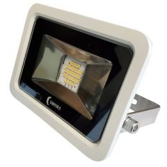 Lunasea 10w Slimline Led Floodlight, 120vac Only, Cool White, 1200 Lumens, 3 Cord White Housing-small image