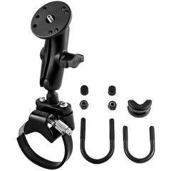 Ram Mount Strap Clamp Roll Bar Mount WStandard Length Double Socket Arm 25 Round Base W1420 Male Threaded Post-small image
