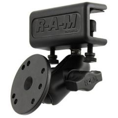 Ram Mount Glare Shield Clamp Mount WShort Double Socket Arm Round Base Adapter WAmps Hole Pattern-small image