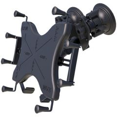 Ram Mount Dual Articulating Suction Cup WMedium Length Double Socket Arm Universal XGrip Cradle F12 Large Tablets-small image