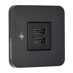 Scanstrut Tile UsbC Interior Charging Socket 1224v Black Bezel-small image