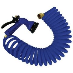 Whitecap 25 Blue Coiled Hose WAdjustable Nozzle-small image