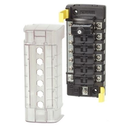 Blue Sea 5052 ST CLB Circuit Breaker Block 6 Position with Negative Bus Marine