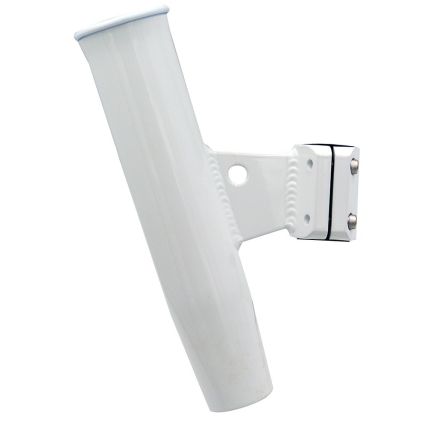 C.E. Smith Aluminum Vertical Clamp-On Rod Holder 1-5/16 Od White  Powdercoat W/Sleeve