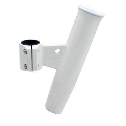 C.E. Smith Aluminum Vertical Clamp-On Rod Holder 1-2/3 Od White Powdercoat  W/Sleeve