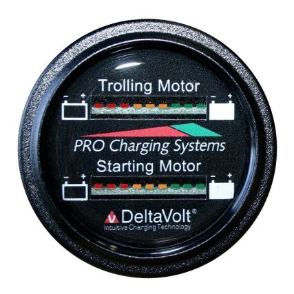 Dual Pro Battery Fuel Gauge - Marine Dual Read Battery Monitor - 12v/24v  System - 15' Battery Cable