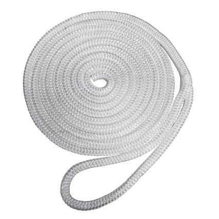 Robline Premium Nylon Double Braid Dock Line - 1/2 X 35' - White