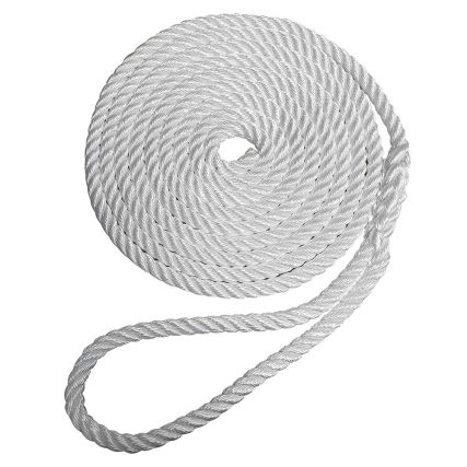 Robline Premium Nylon 3 Strand Dock Line - 1/2 X 25' - White