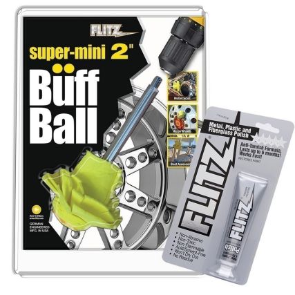 Flitz Buff Ball - Super Mini 2 - White W/1.76oz Tube Flitz Polish