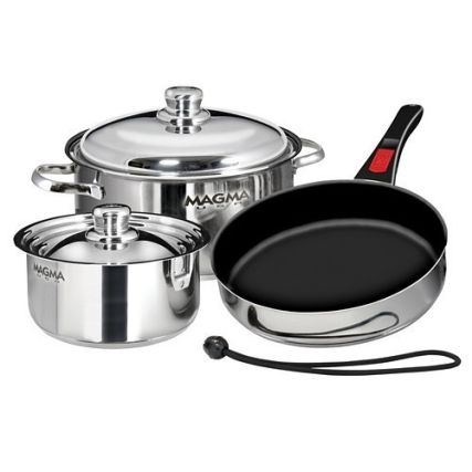 Magma 7 Piece Induction Non-Stick Cookware Set - Stainless Steel