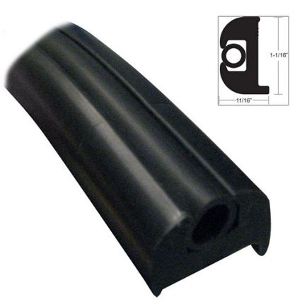 Taco Flex Vinyl Rub Rail Kit - Black W/Black Insert - 50' - 1-1/16