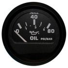 Faria Euro Black Oil Pressure Gauge - 80 PSI - Marine Instrument Gauges-small image