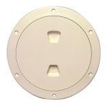 Beckson 6 Smooth Center ScrewOut Deck Plate Beige-small image
