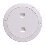 Beckson 6 Smooth Center ScrewOut Deck Plate White-small image